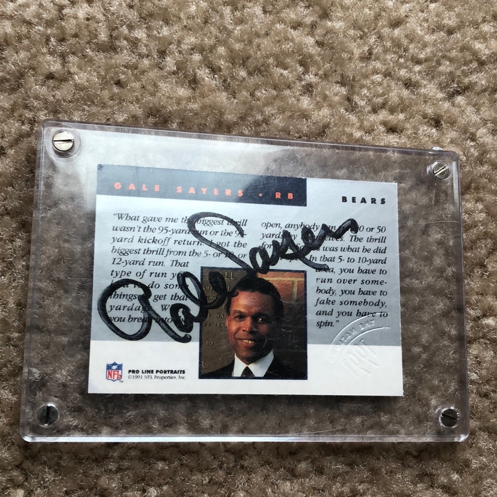 1991 BEARS Gale Sayers signed card Pro Line Portraits #169 AUTO Autograph HOFer